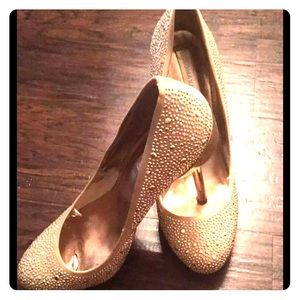 BCBG MAX AZRIA Rose Gold Studded Heels